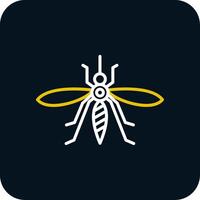 Mosquito Line Yellow White Icon vector