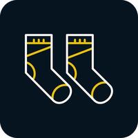 Socks Line Yellow White Icon vector