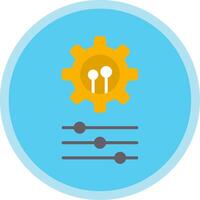 Settings Flat Multi Circle Icon vector