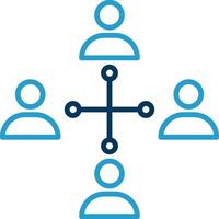 Network Marketing Line Blue Two Color Icon vector