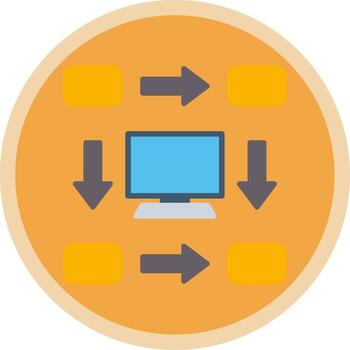 Workflow Flat Multi Circle Icon vector