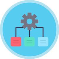 Tareas plano multi circulo icono vector