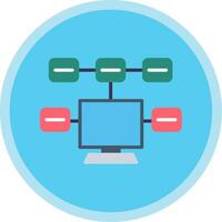 Tasks Flat Multi Circle Icon vector