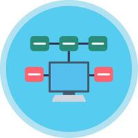 Tareas plano multi circulo icono vector