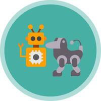 robot plano multi circulo icono vector