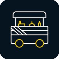 Food Cart Line Yellow White Icon vector