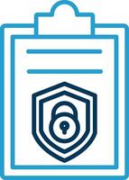 Security Report Line Blue Two Color Icon vector