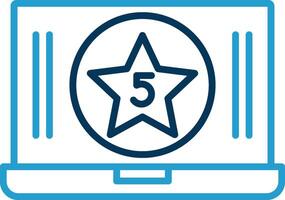 Five Star Content Line Blue Two Color Icon vector