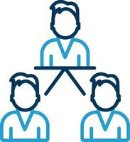 Seo Group Line Blue Two Color Icon vector