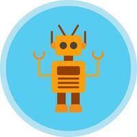 Robot Flat Multi Circle Icon vector