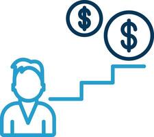 Leader Money Line Blue Two Color Icon vector