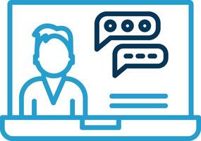 Education Chat Line Blue Two Color Icon vector