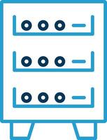 Server Cabinet Line Blue Two Color Icon vector