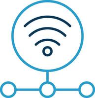 Internet Connection Line Blue Two Color Icon vector