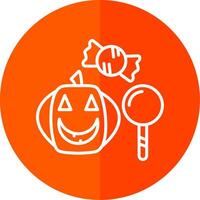 Trick or Treat Line Yellow White Icon vector