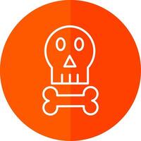 Skull Line Yellow White Icon vector