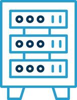 Server Rack Line Blue Two Color Icon vector