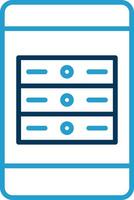 Mobile App Server Line Blue Two Color Icon vector