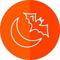 Halloween Moon Line Yellow White Icon vector