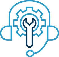 Tech Support Line Blue Two Color Icon vector