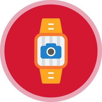 cámara plano multi circulo icono vector