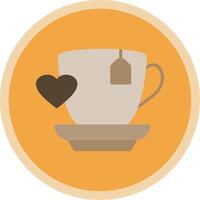 Love Coffee Flat Multi Circle Icon vector