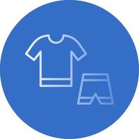 Workout Clothes Gradient Line Circle Icon vector