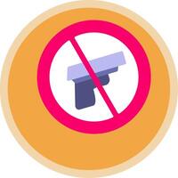 No pistola plano multi circulo icono vector