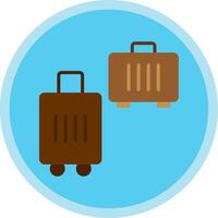 Suitcases Flat Multi Circle Icon vector