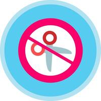 No Scissors Flat Multi Circle Icon vector