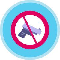 No Gun Flat Multi Circle Icon vector