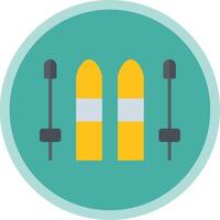 Skiing Flat Multi Circle Icon vector