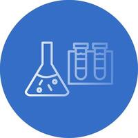 Science Beaker Flat Bubble Icon vector