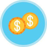 Dollar Flat Multi Circle Icon vector