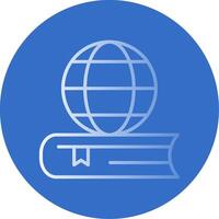 Global Education Gradient Line Circle Icon vector