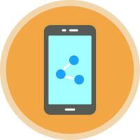 Mobile Phone Flat Multi Circle Icon vector