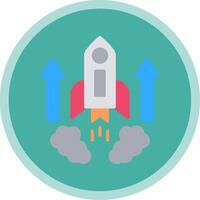 Rocket Flat Multi Circle Icon vector