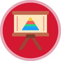 Pyramid Chart Flat Multi Circle Icon vector