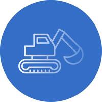 Digger Flat Bubble Icon vector