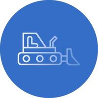 Bulldozer Flat Bubble Icon vector