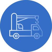 Crane Truck Flat Bubble Icon vector