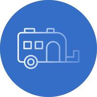 Caravan Flat Bubble Icon vector