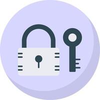 Lock Flat Bubble Icon vector