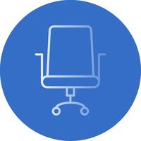 Office Chair Gradient Line Circle Icon vector