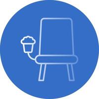 Cinema Seat Gradient Line Circle Icon vector