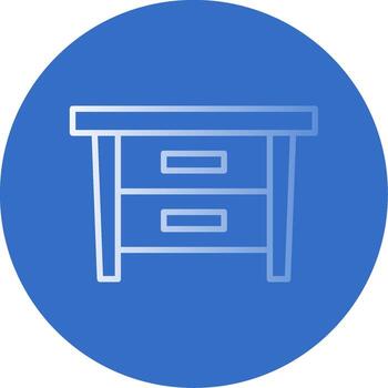 Side Table Gradient Line Circle Icon vector