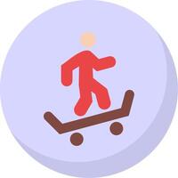 Skateboarding Flat Bubble Icon vector