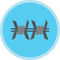 Barbed Wire Flat Multi Circle Icon vector