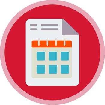 Document Flat Multi Circle Icon vector