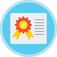 Certificate Flat Multi Circle Icon vector